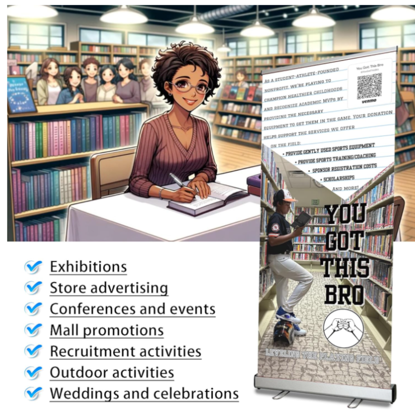 Custom Roll-Up Banner ā 33.5" x 80" Premium Retractable Display with Carrying Case