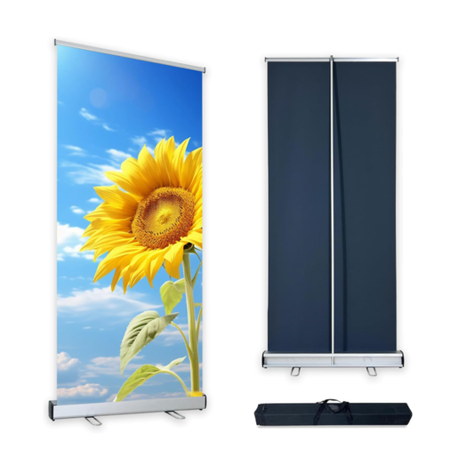 Custom Roll-Up Banner – 33.5" x 80" Premium Retractable Display with Carrying Case