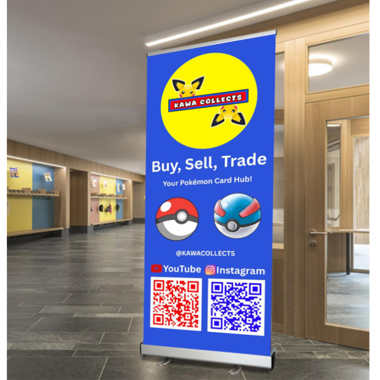 Custom Roll-Up Banner – 33.5" x 80" Premium Retractable Display with Carrying Case