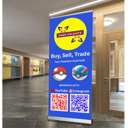 Custom Roll-Up Banner – 33.5" x 80" Premium Retractable Display with Carrying Case